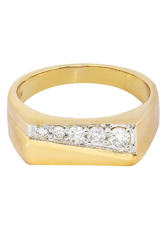 Mens Diamond Ring / Pinky Diamond Ring| 0.39 Carats