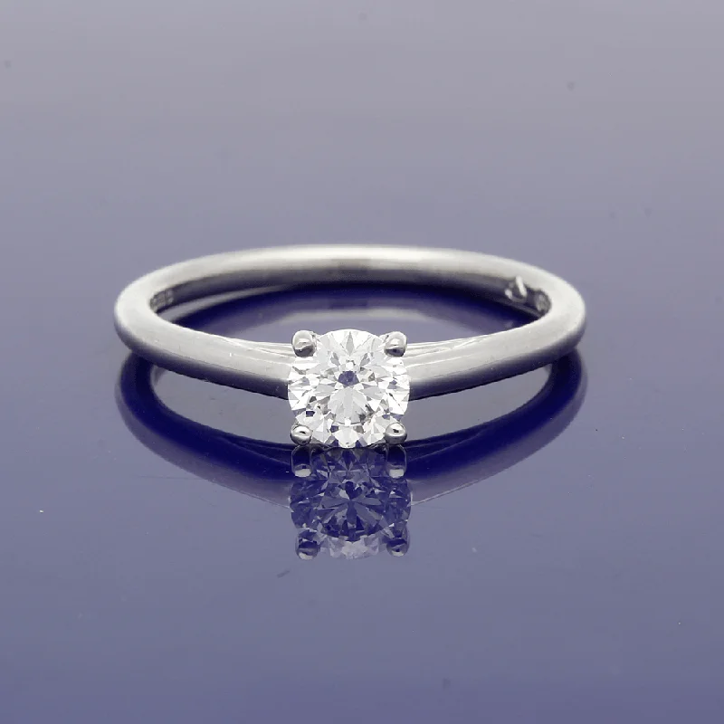 Platinum 0.50ct Certificated Round Brilliant Cut Diamond Solitaire Engagement Ring