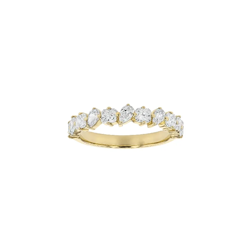 Natural Yellow Gold Petite Angelica Diamond Band - Size M1/2