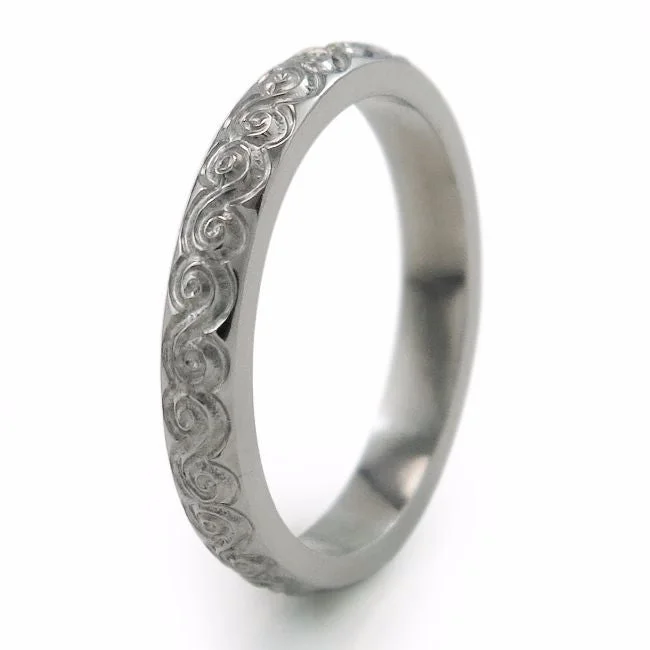 Victoria Carved Titanium Ring