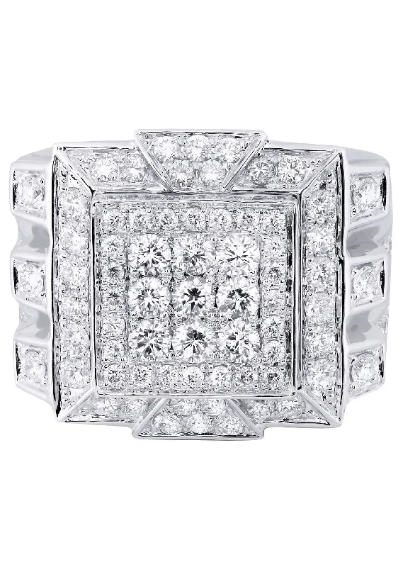 White Gold Mens Diamond Ring| 3.59 Carats| 20.09 Grams