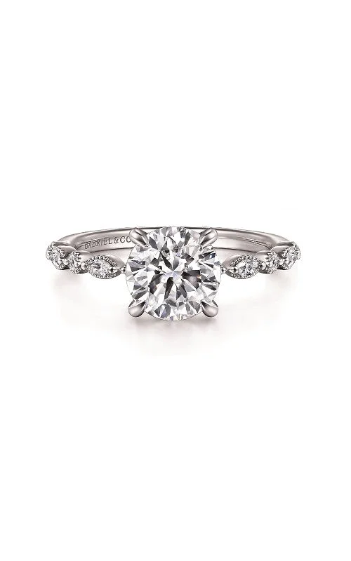 14K White Gold Round Diamond Engagement Ring G14887