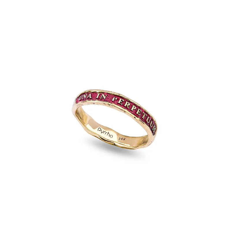 Together Forever 14K Gold Narrow Texture Band Ring - True Colors