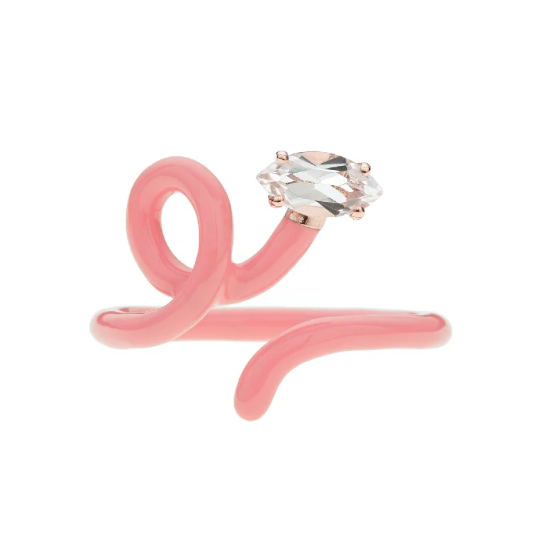 Baby Vine Tenrdil 9K Rosegold Ring w. Crystal