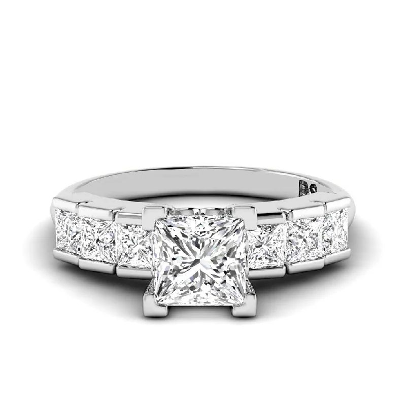 1.30-3.80 CT Princess Cut Lab Grown Diamonds - Engagement Ring