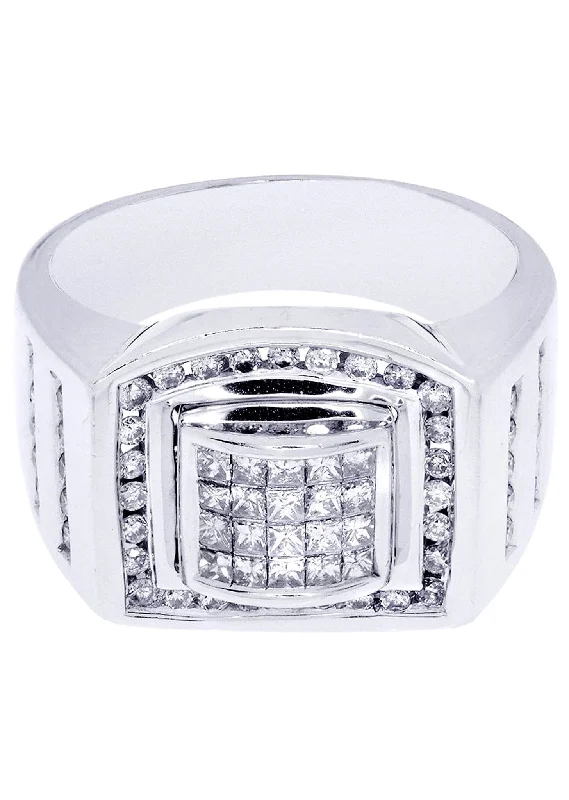 White Gold Mens Diamond Ring| 0.68 Carats| 12.99 Grams