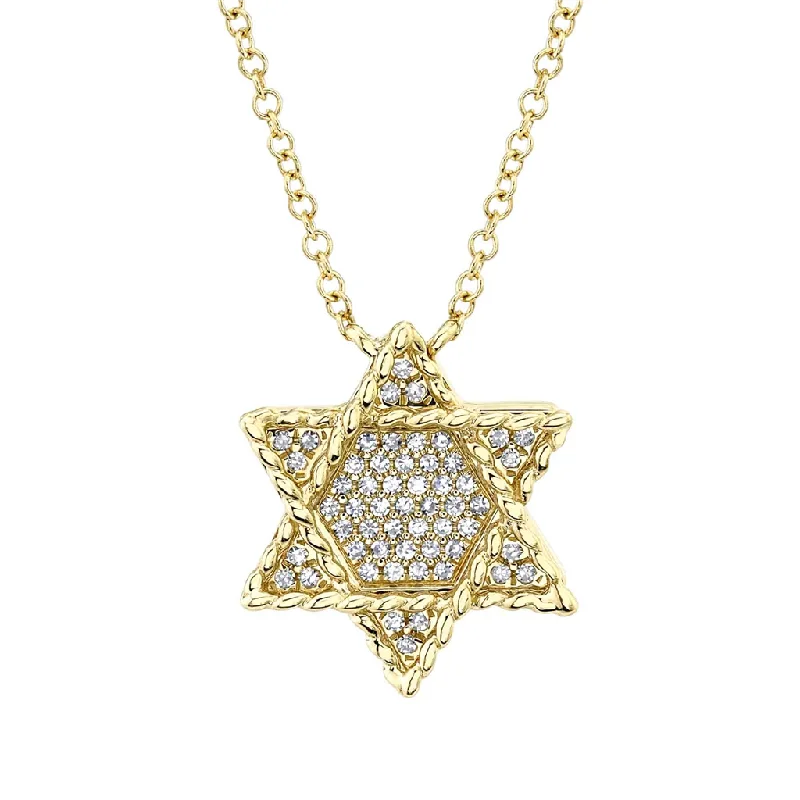 Shy Creation Diamond Star Of David Pendant Necklace