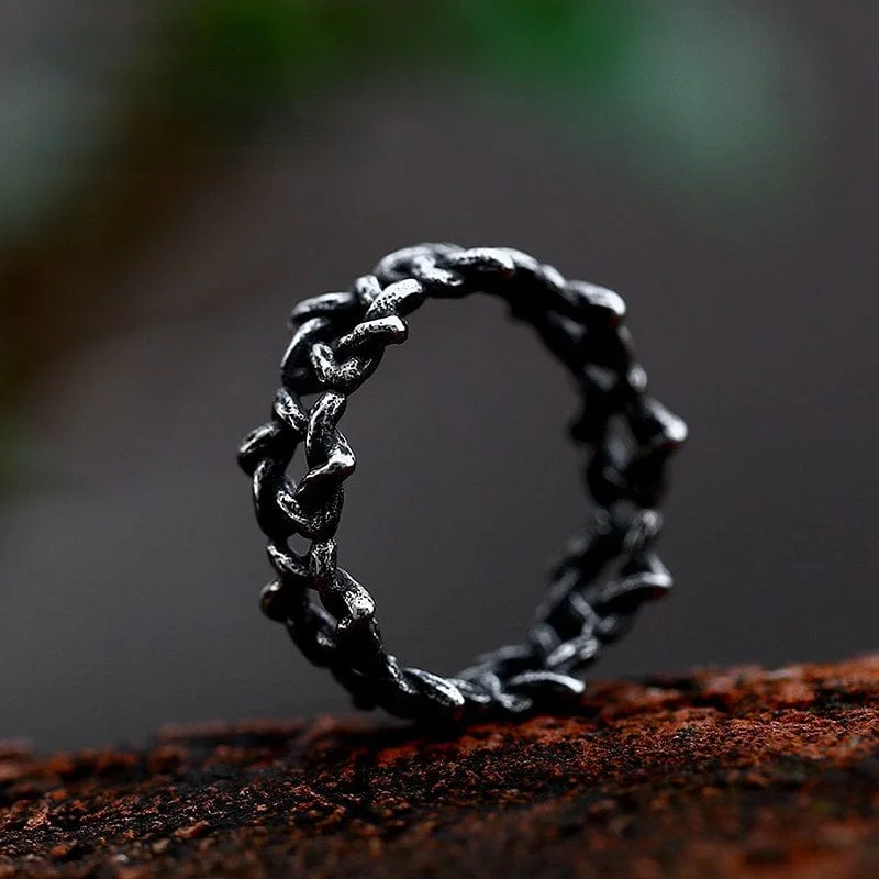 Men's Punk Hexagram Ring