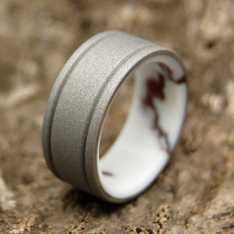 Baltic Wild Horse | Men's Jasper Stone & Titanium Wedding Ring