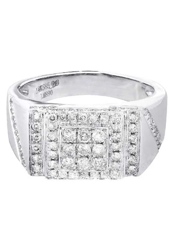 White Gold Mens Diamond Ring| 1 Carats| 9.11 Grams