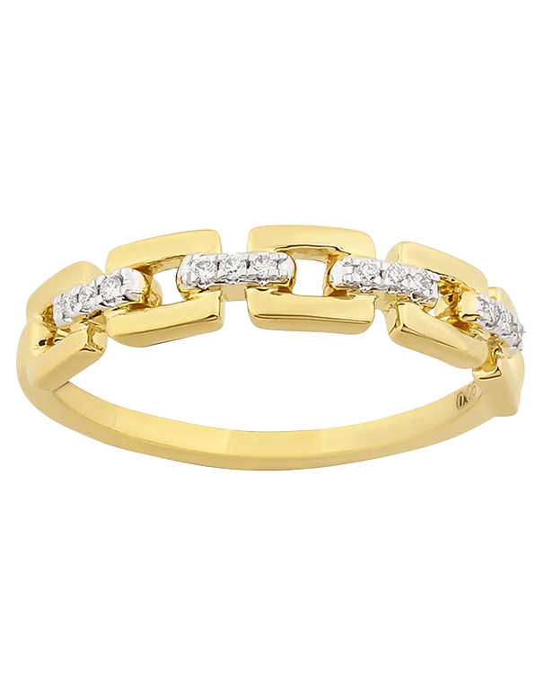 10ct Yellow Gold Diamond Set Ring-789203