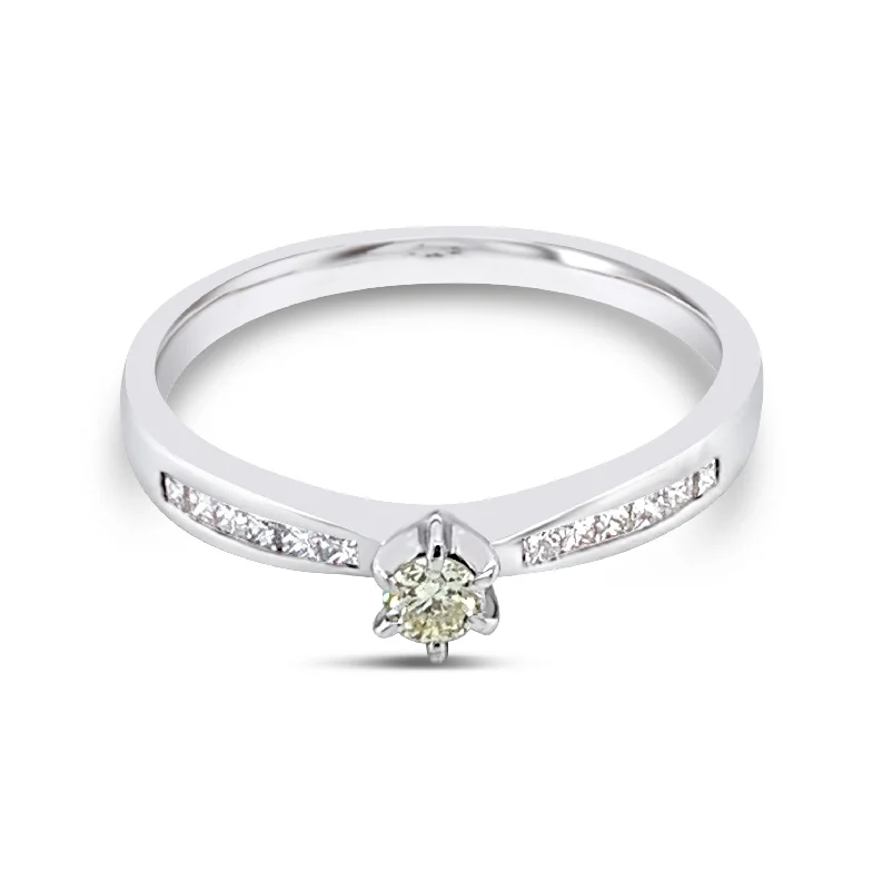 9ct White Gold Diamond Solitaire Ring