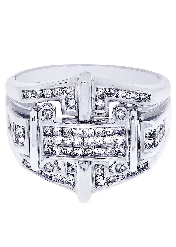 White Gold Mens Diamond Ring| 1.08 Carats| 10.76 Grams