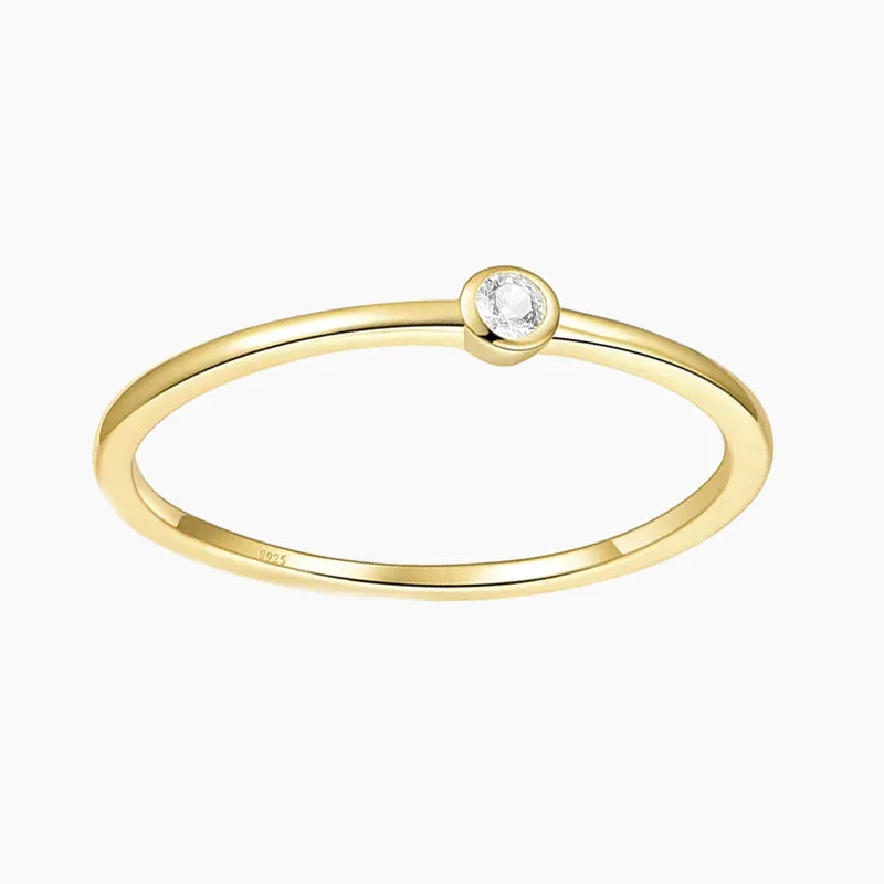 14K Gold Vermeil Elegant Style Stackable Ring