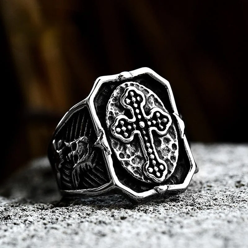 Men's Punk Cross Ring