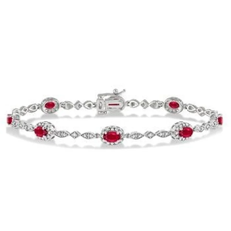 Ruby Station And Diamond Bracelet