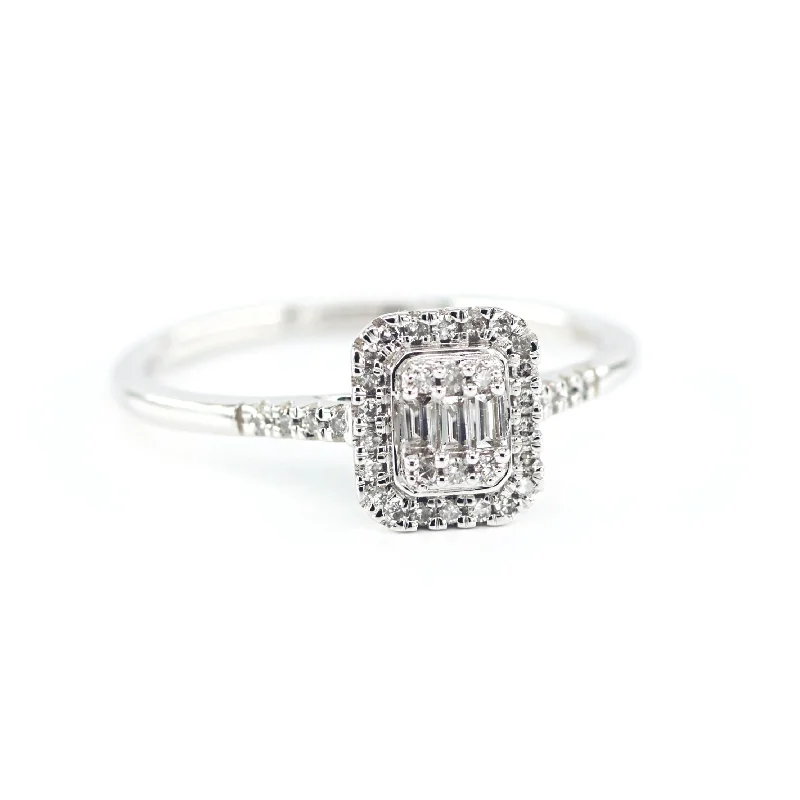 Emerald Cut Halo Diamond Bridal Set 4690055