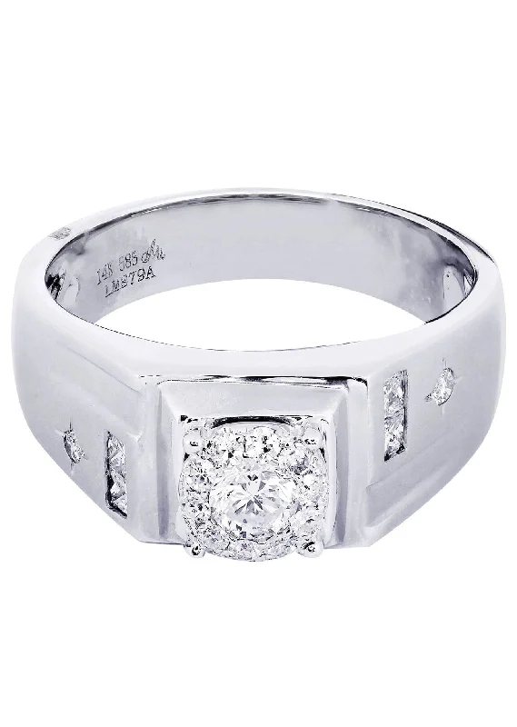 White Gold Mens Diamond Ring| 0.72 Carats| 9.45 Grams