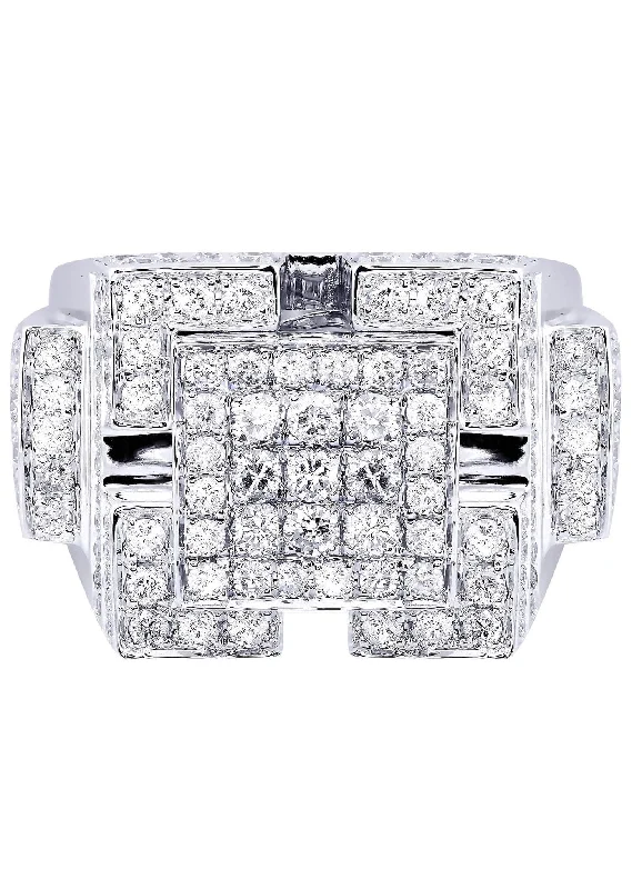 White Gold Mens Diamond Ring| 3.16 Carats| 13.49 Grams