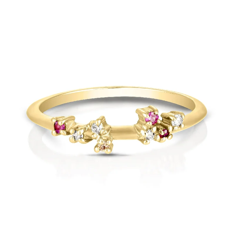 Ayla ring II | rubies & champagne diamonds