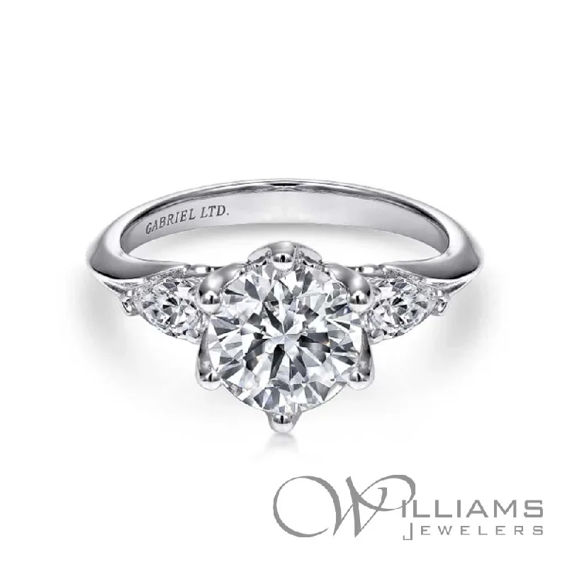 Gabriel & Co. Contemporary 18 Karat Diamond Engagement Ring