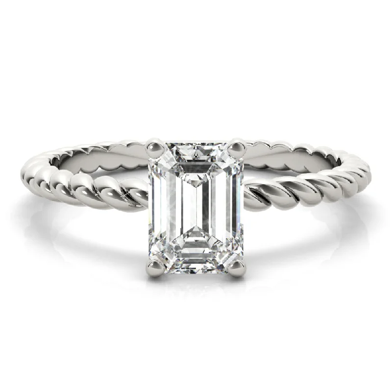 Eleanor Emerald Diamond Solitaire Engagement Ring