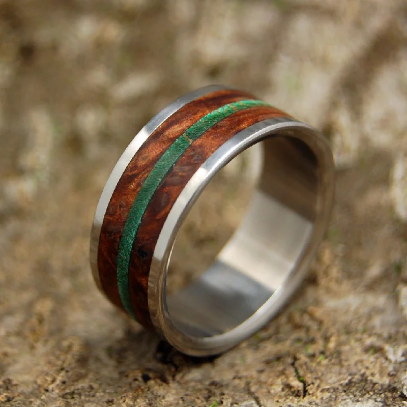 Forest Hills | Men's Green Maple Wood, Red Oak & Titanium Wedding Ring