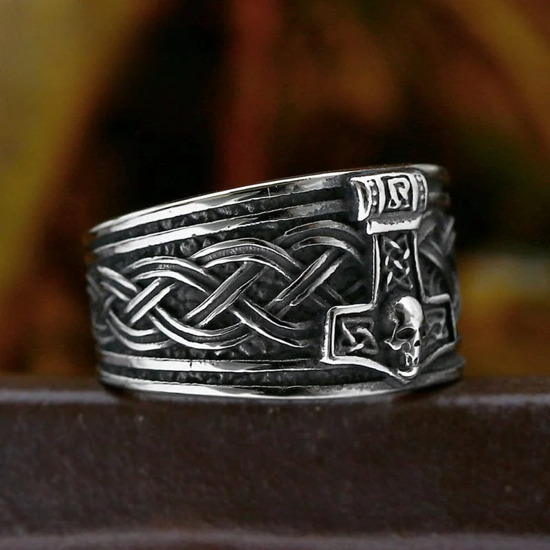 Men's Punk Skull Anchor Crow Ring