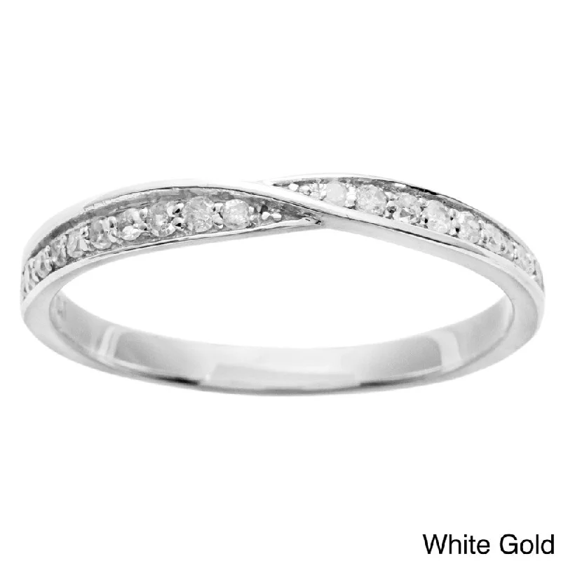 10k Gold 1/4ct TDW Diamond Pave Bypass Band