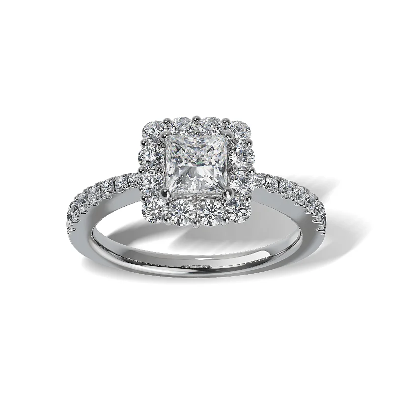 Lab Grown Diamond Halo Engagement Ring