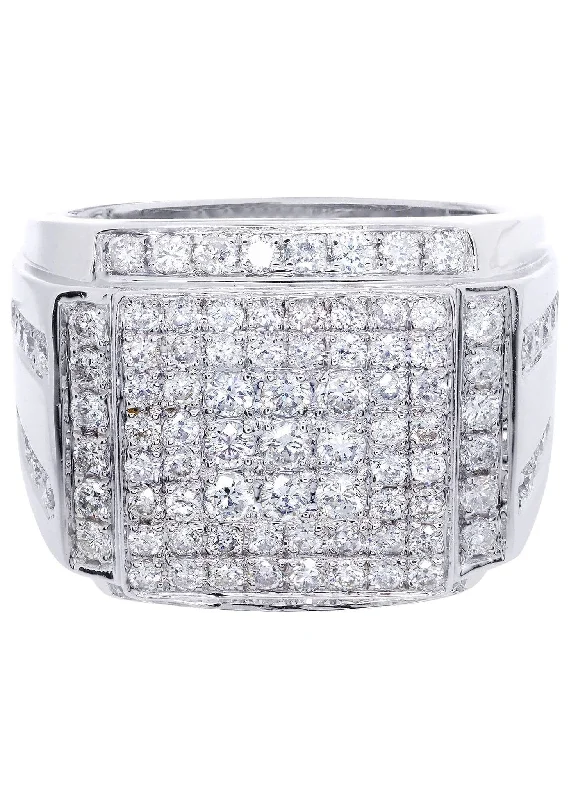 White Gold Mens Diamond Ring| 2.28 Carats| 14 Grams