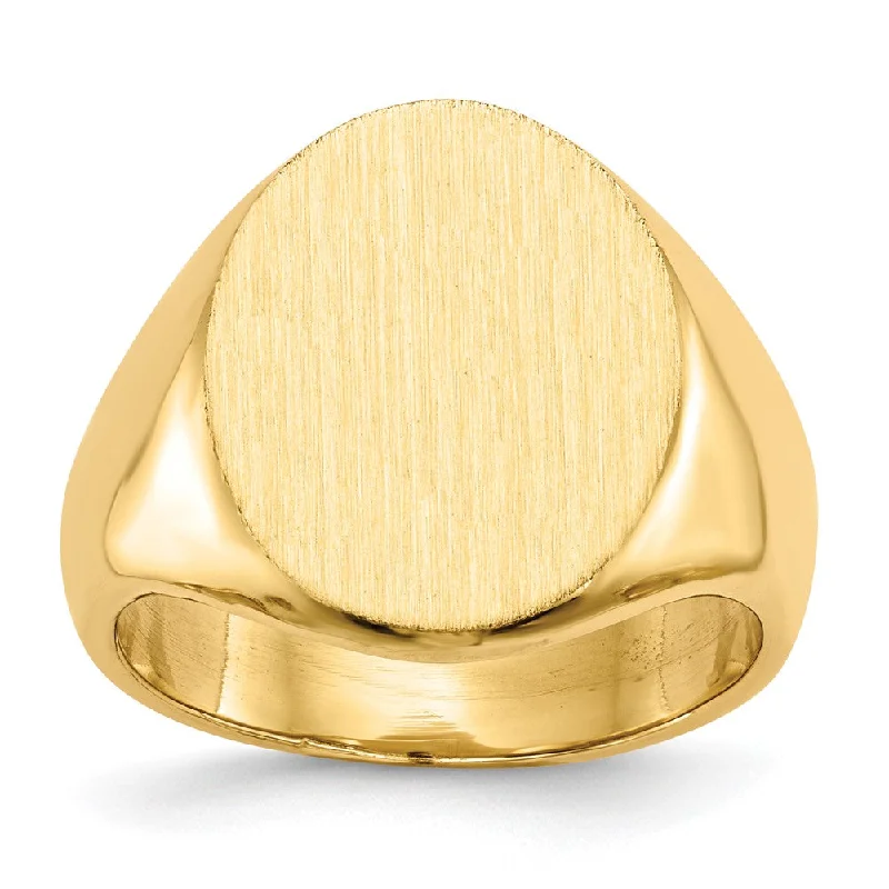 10k Yellow Gold 17.5x14.0mm Closed Back Men's Signet Ring