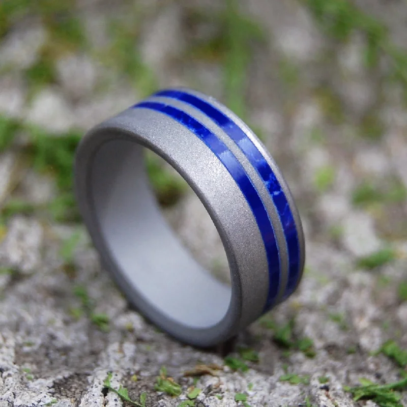 Love With Sodalite | Men's Titanium, Sodalite & Sodalite Wedding Ring