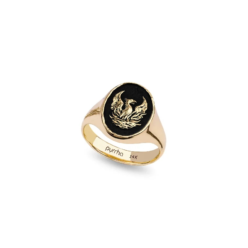 Fire Within 14K Gold Signet Ring