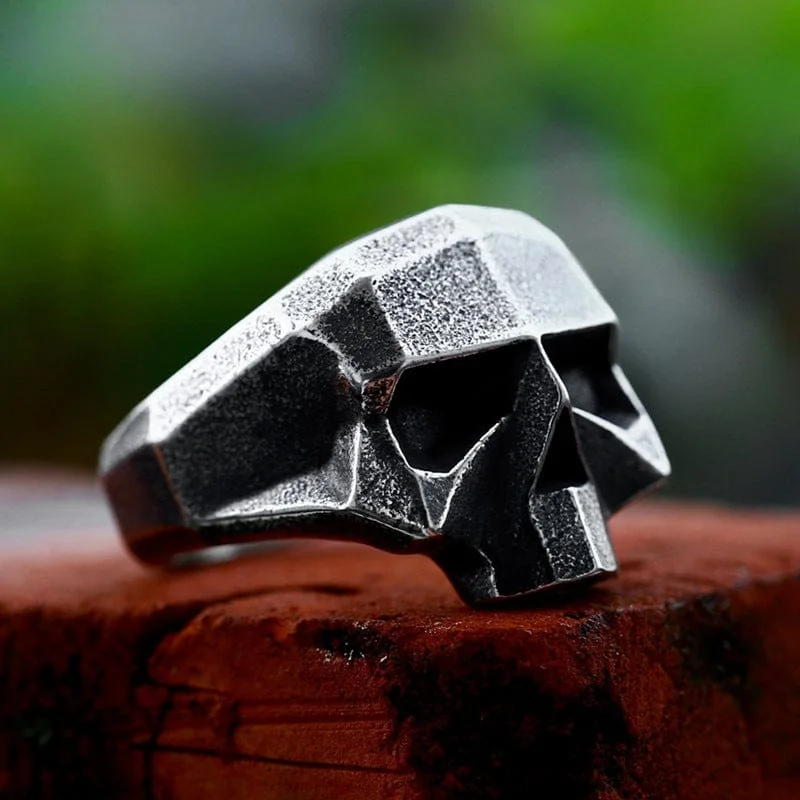 Men's Punk Robot Skull Ring