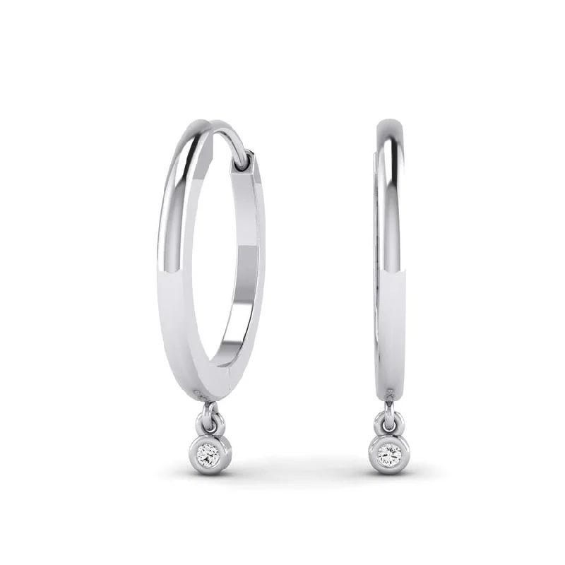 Hadley Huggie Lab Diamond Drop Earrings