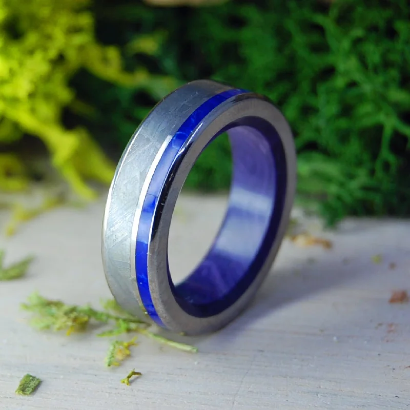 Through Space And Light Sodalite | Men's Sodalite, Meteorite & Titanium Wedding Ring