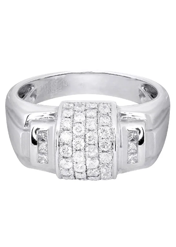 White Gold Pinky Diamond Ring| 0.7 Carats| 7.83 Grams