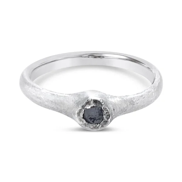 9ct White Gold Uncut Diamond Adamas Ring