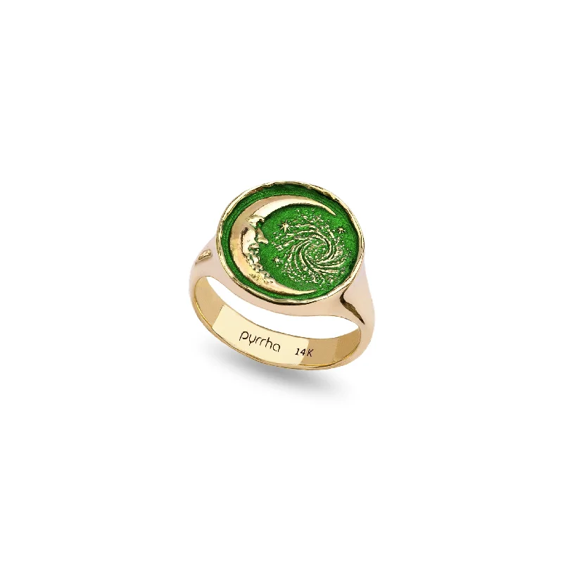 Trust the Universe 14K Gold Signet Ring - True Colors