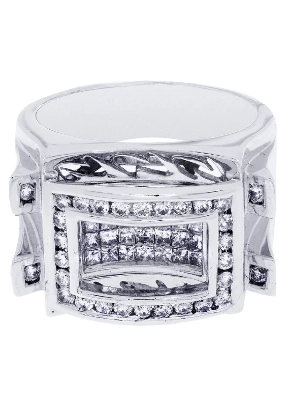 White Gold Mens Diamond Ring| 1.35 Carats| 16.56 Grams