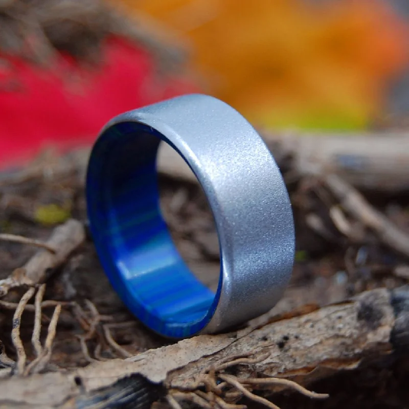 Neptune's Pearl | Men's Azurite, Malachite & Titanium Wedding Ring