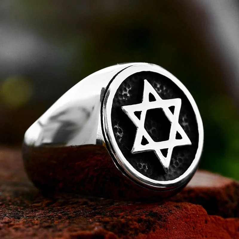 Men's Punk Hollowed Star Ring