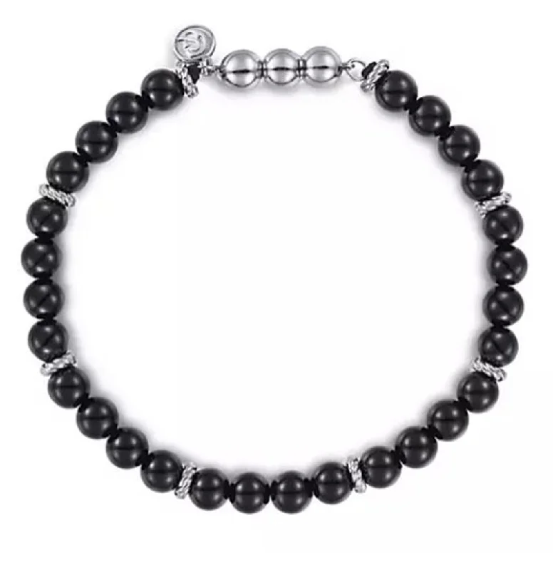 Gabriel Sterling Silver & Black Onyx Beaded Bracelet