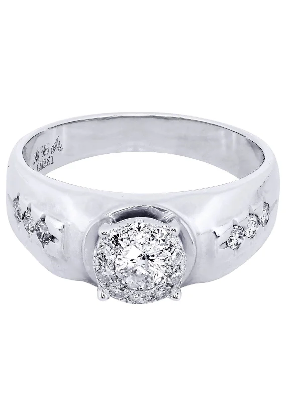 White Gold Mens Diamond Ring| 0.76 Carats| 6.6 Grams