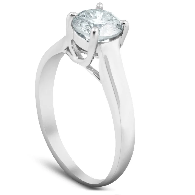 Solitaire Diamond Engagement Ring 1 Carat White Gold