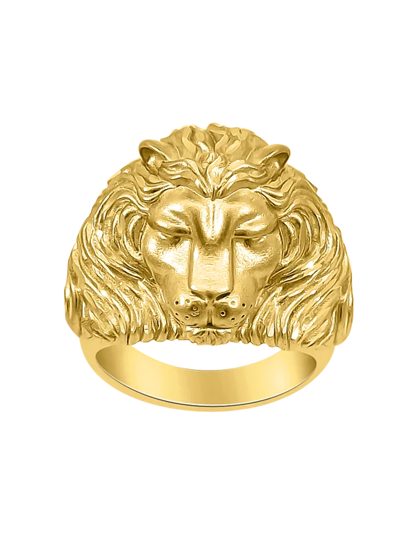 Men's Ring - 10ct Yellow Gold Men's Lion Ring - 786765