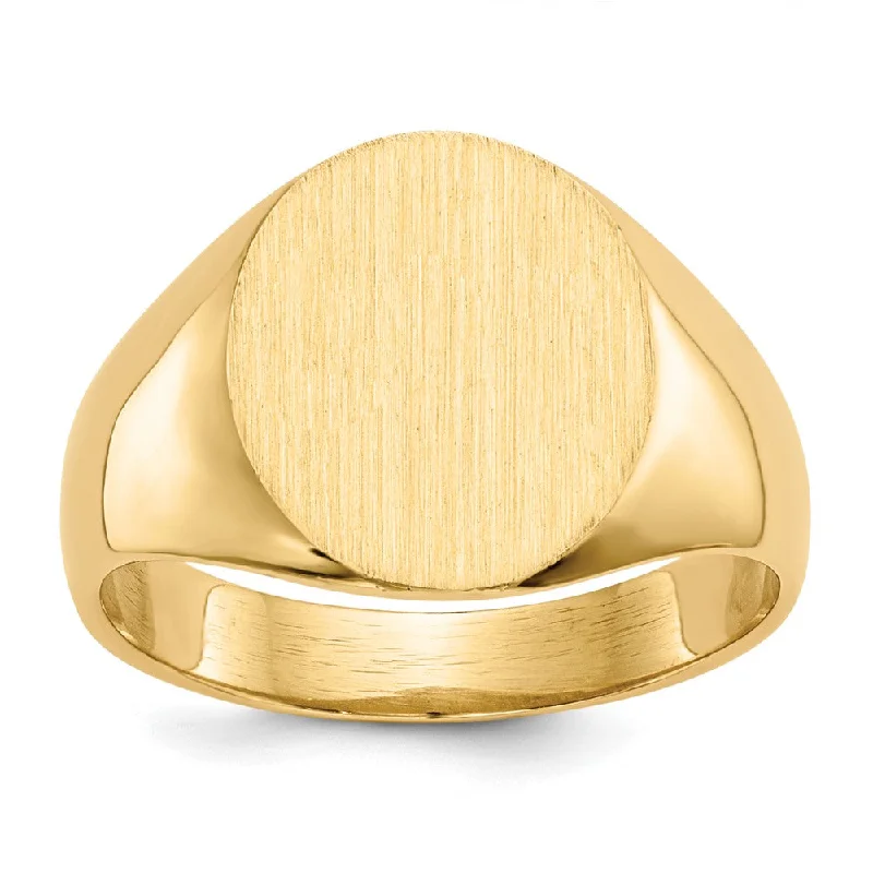 10k Yellow Gold 13.0x11.5mm Open Back Mens Signet Ring