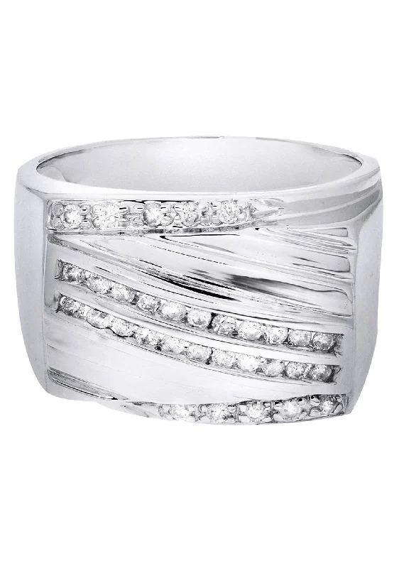 White Gold Mens Diamond Ring| 0.4 Carats| 10.94 Grams