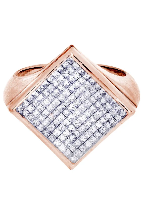 Rose Gold Mens Diamond Ring / Pinky Diamond Ring| 1.35 Carats